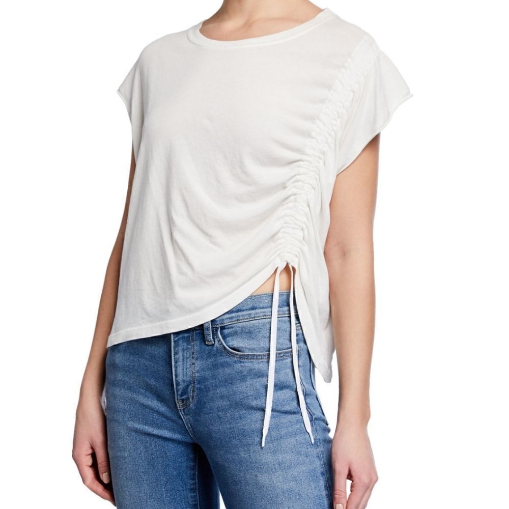 Current/Elliott The rouched muscle tee in star white size 2